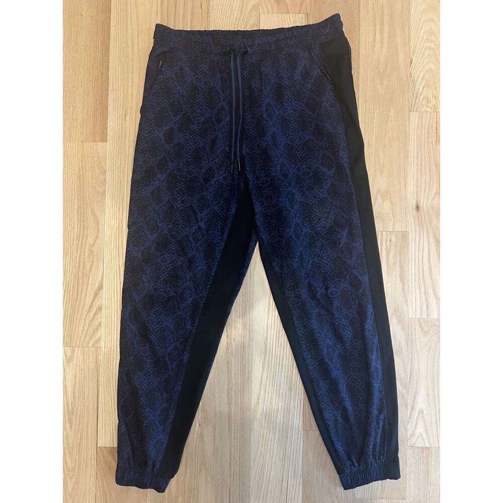 Athleta Size 10 Brooklyn Jogger in Blue Python Drawstring Stretch Pockets